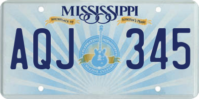 MS license plate AQJ345