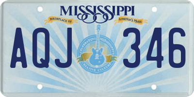MS license plate AQJ346