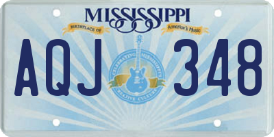 MS license plate AQJ348