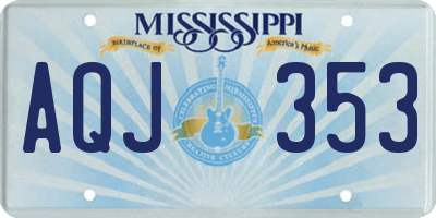 MS license plate AQJ353