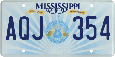 MS license plate AQJ354
