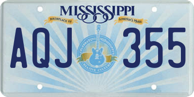 MS license plate AQJ355
