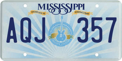 MS license plate AQJ357