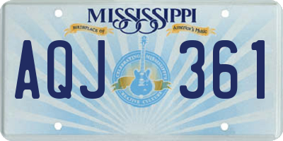 MS license plate AQJ361