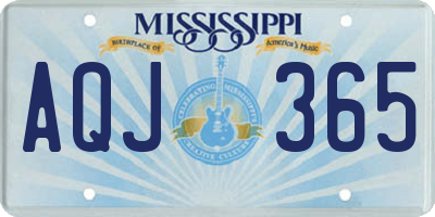 MS license plate AQJ365