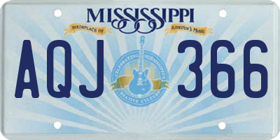 MS license plate AQJ366