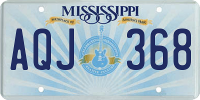MS license plate AQJ368