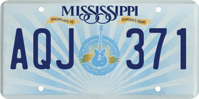 MS license plate AQJ371