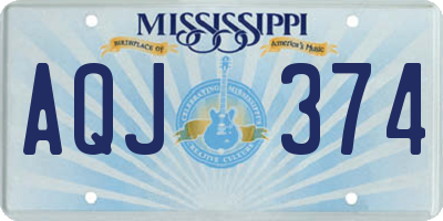 MS license plate AQJ374