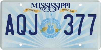 MS license plate AQJ377