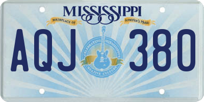 MS license plate AQJ380