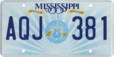 MS license plate AQJ381