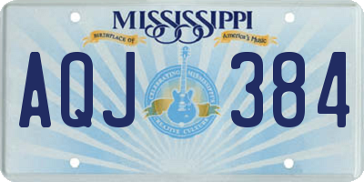 MS license plate AQJ384