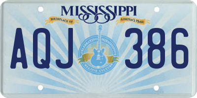 MS license plate AQJ386