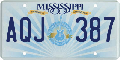 MS license plate AQJ387