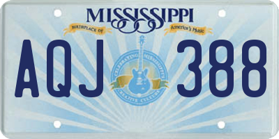 MS license plate AQJ388