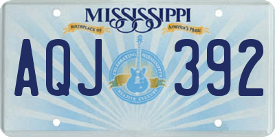 MS license plate AQJ392