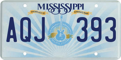 MS license plate AQJ393