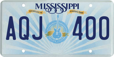 MS license plate AQJ400