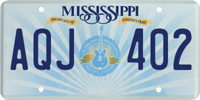 MS license plate AQJ402