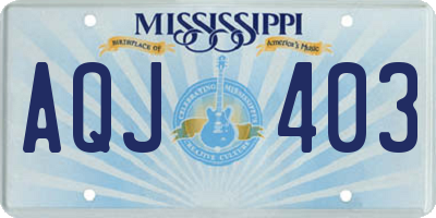 MS license plate AQJ403