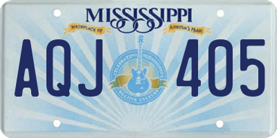 MS license plate AQJ405