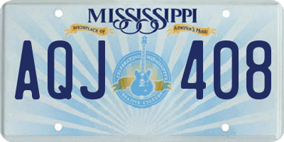 MS license plate AQJ408