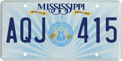 MS license plate AQJ415