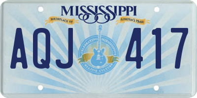 MS license plate AQJ417
