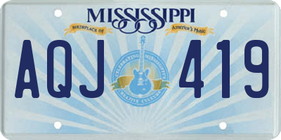 MS license plate AQJ419