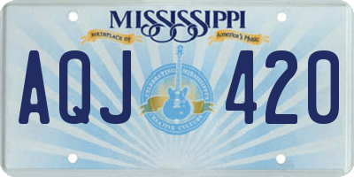 MS license plate AQJ420