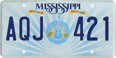 MS license plate AQJ421