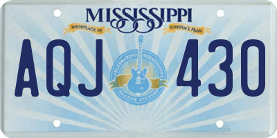 MS license plate AQJ430