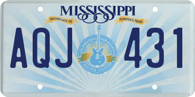 MS license plate AQJ431
