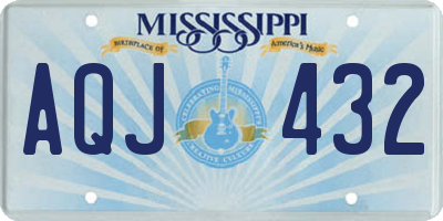 MS license plate AQJ432