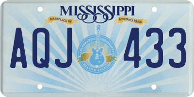 MS license plate AQJ433