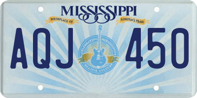 MS license plate AQJ450
