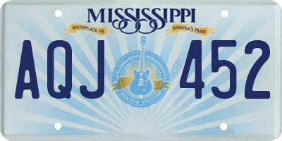 MS license plate AQJ452