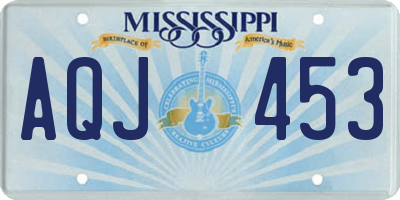 MS license plate AQJ453