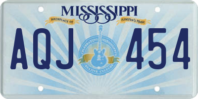 MS license plate AQJ454