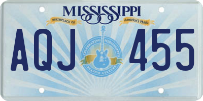 MS license plate AQJ455