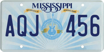 MS license plate AQJ456