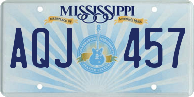 MS license plate AQJ457