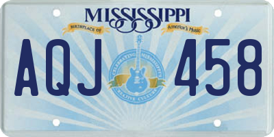 MS license plate AQJ458