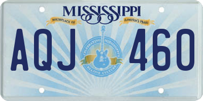 MS license plate AQJ460