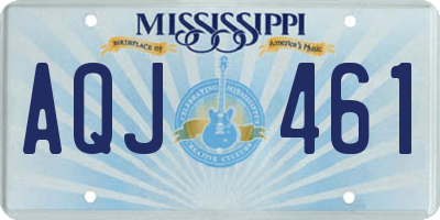 MS license plate AQJ461