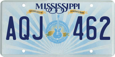 MS license plate AQJ462