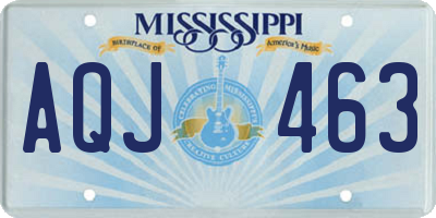 MS license plate AQJ463