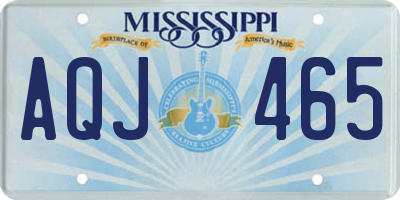 MS license plate AQJ465