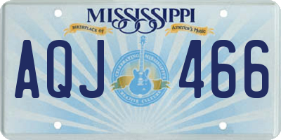 MS license plate AQJ466